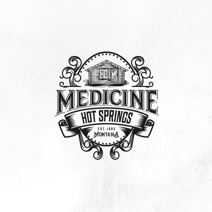 老式的活版設(shè)計的小屋的旅游logo設(shè)計