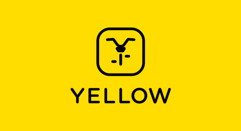 黃色圖標(biāo)與自行車的極簡主義黑色圖像的旅游logo設(shè)計