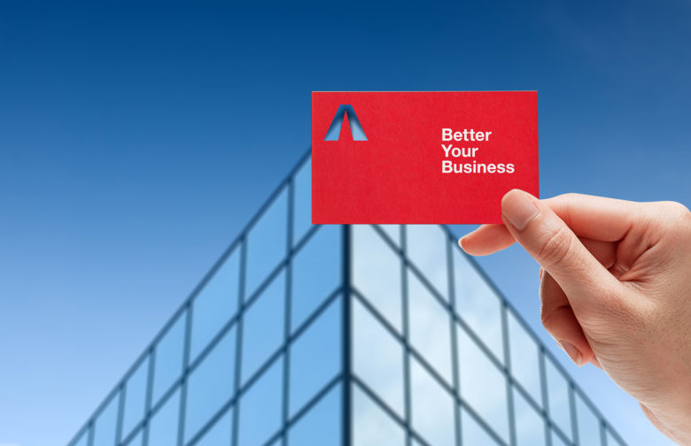 ANGIA房地產(chǎn)投資公司logo/VI設(shè)計(jì)，源自建筑的向上運(yùn)動(dòng)風(fēng)格