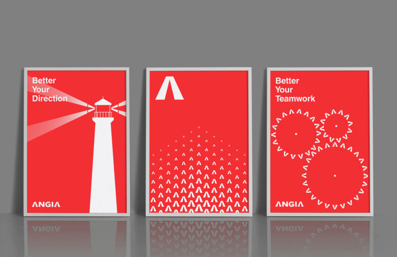 ANGIA房地產(chǎn)投資公司logo/VI設(shè)計(jì)，源自建筑的向上運(yùn)動(dòng)風(fēng)格