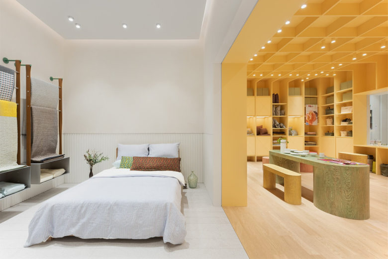 NBYHOME紡織品和日常用品商店商業(yè)空間設(shè)計，愜意開放的空間設(shè)計