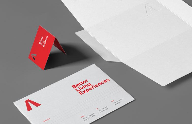 ANGIA房地產(chǎn)投資公司logo/VI設(shè)計(jì)，源自建筑的向上運(yùn)動(dòng)風(fēng)格