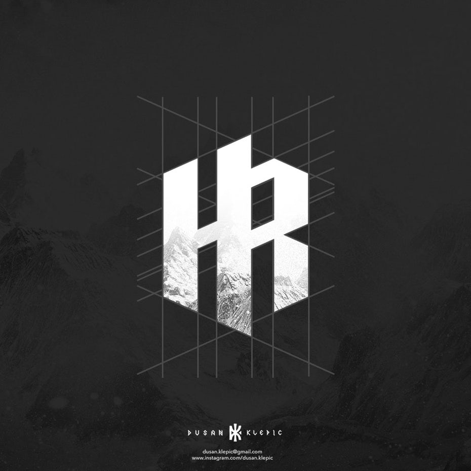 幾何黑白logo設(shè)計-Heidler Raabe標(biāo)志logo