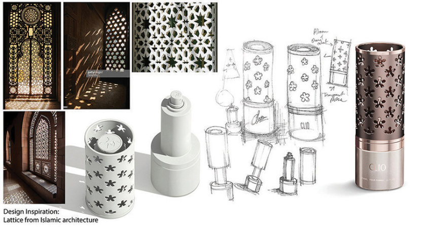 Clio香水包裝設(shè)計(jì)與阿拉伯花形格子香水瓶形設(shè)計(jì)