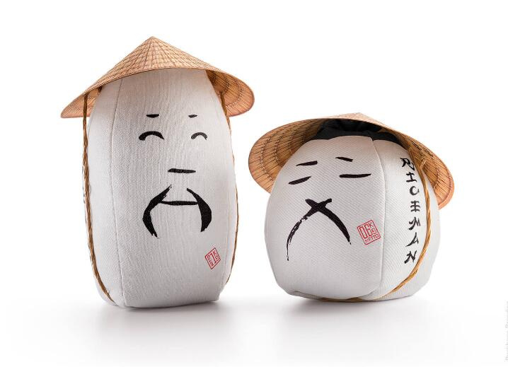 RICEMAN日式大米包裝設計，斗笠帽子麻布農(nóng)民造型
