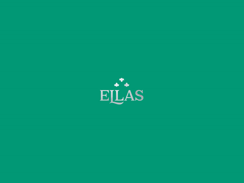 ELLAS珠寶品牌logo設(shè)計(jì)與品牌vi形象設(shè)計(jì)，三個(gè)花朵徽章