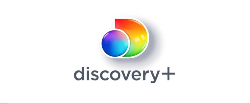 Discovery+探索電視節(jié)目頻道品牌logo設計，光譜色幾何D和一個圓的結合