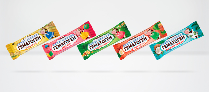 HEMATOGENUM 牛奶糖巧克力包裝設(shè)計(jì)，擬人化奶牛插畫(huà)設(shè)計(jì)