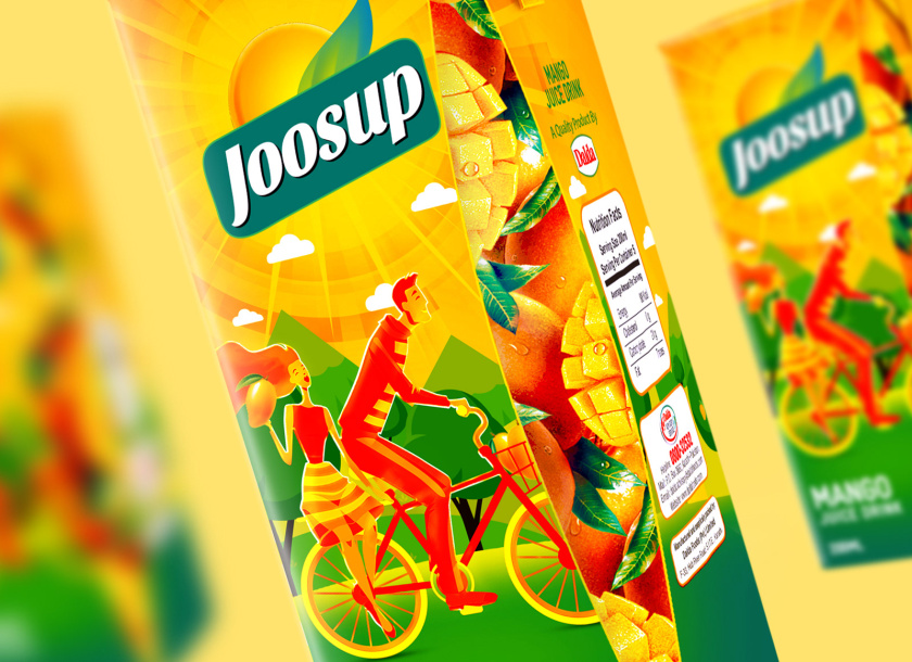 Joosup 果汁飲料利樂薄葉包裝設(shè)計,嬉戲的夫妻插畫設(shè)計 Joosup 果汁飲料利樂薄葉包裝設(shè)計,嬉戲的夫妻插畫設(shè)計
