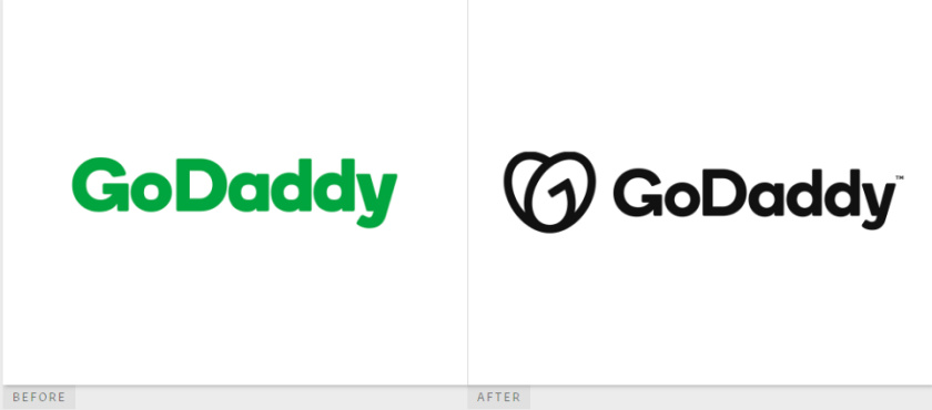 GoDaddy 域名注冊商和網(wǎng)站空間托管公司心形logo設(shè)計vi設(shè)計