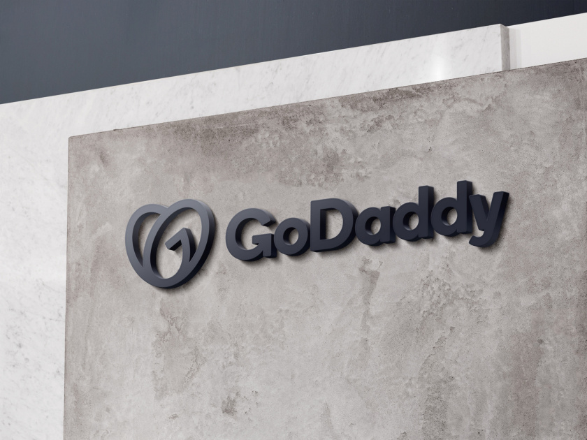 GoDaddy 域名注冊商和網(wǎng)站空間托管公司心形logo設(shè)計vi設(shè)計