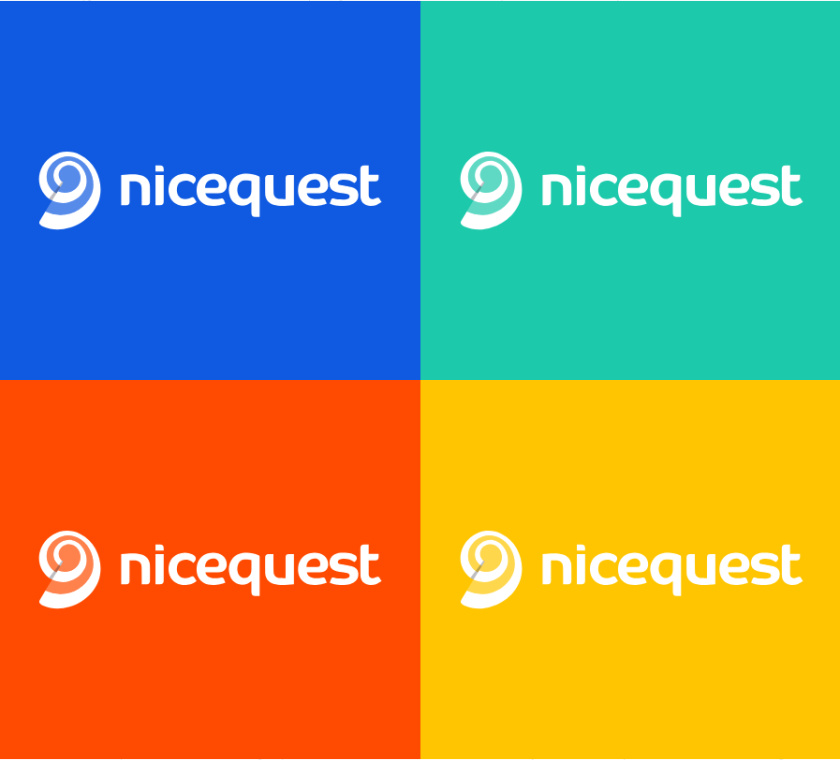 Nicequest 在線社區(qū)網站互聯(lián)網科技公司logo設計，螺旋田螺+熱點圖