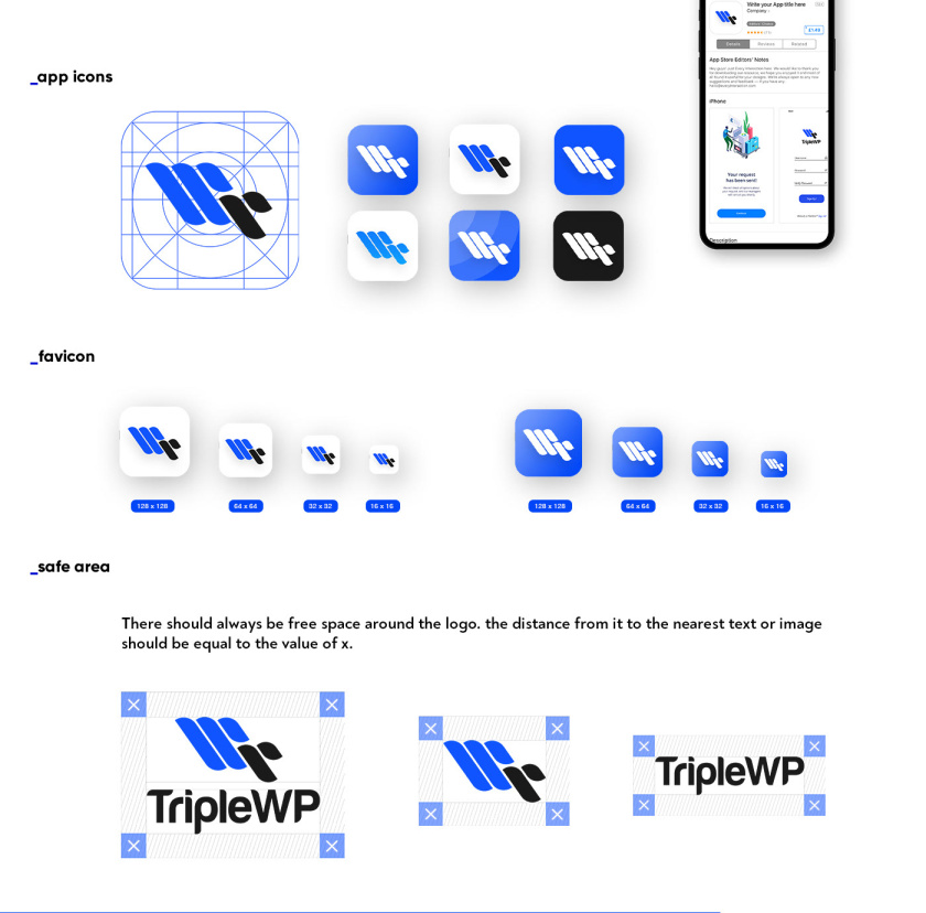 TripleWP wordpress模板網站科技公司logo設計與vi設計，科技藍色風格