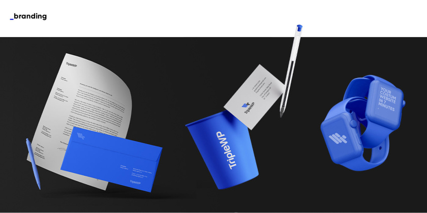TripleWP wordpress模板網站科技公司logo設計與vi設計，科技藍色風格