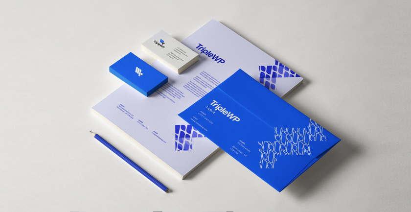 TripleWP wordpress模板網站科技公司logo設計與vi設計，科技藍色風格