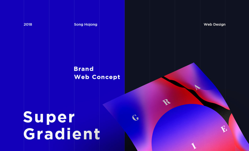 Super Gradient 超梯度品牌網(wǎng)站概念設(shè)計(jì)，超明亮炫酷漸變色設(shè)計(jì)