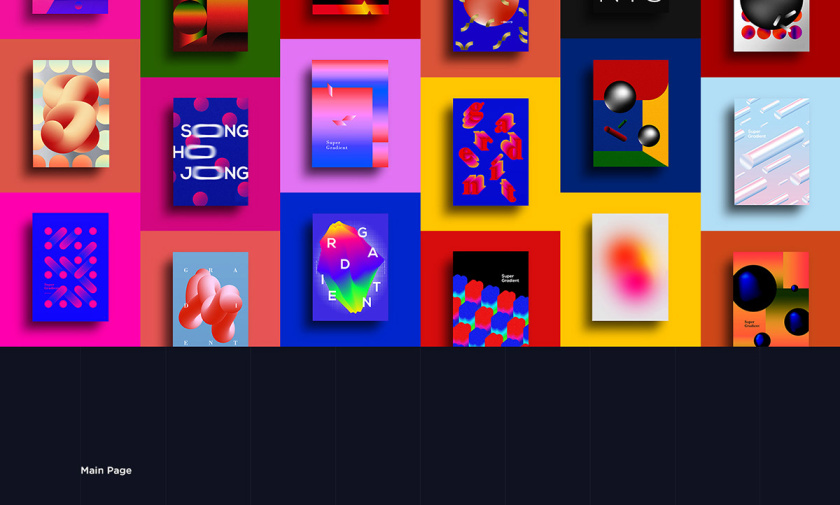 Super Gradient 超梯度品牌網(wǎng)站概念設(shè)計(jì)，超明亮炫酷漸變色設(shè)計(jì)
