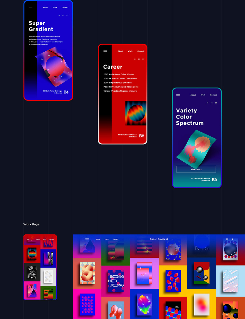 Super Gradient 超梯度品牌網(wǎng)站概念設(shè)計(jì)，超明亮炫酷漸變色設(shè)計(jì)