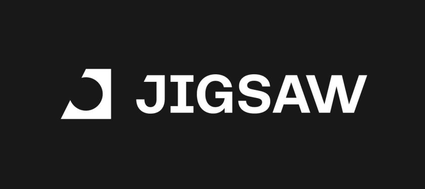 Jigsaw 安全技術(shù)科技公司logo設(shè)計(jì)vi設(shè)計(jì)，剪切的幾何圖形