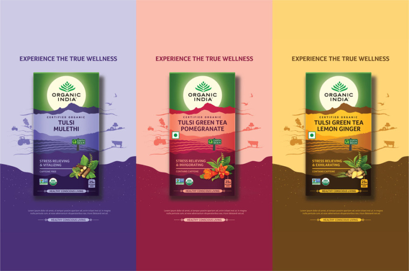 有機印度健康茶飲食品包裝設(shè)計“山脈”篇