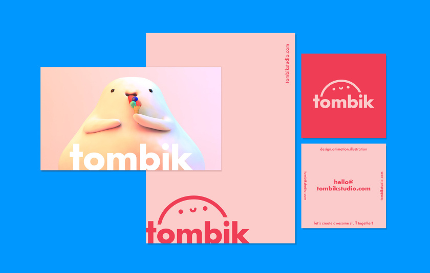 Tombik Studio創(chuàng)意工作室/自我品牌形象設(shè)計(jì)logo設(shè)計(jì)，卡通人偶面部形象
