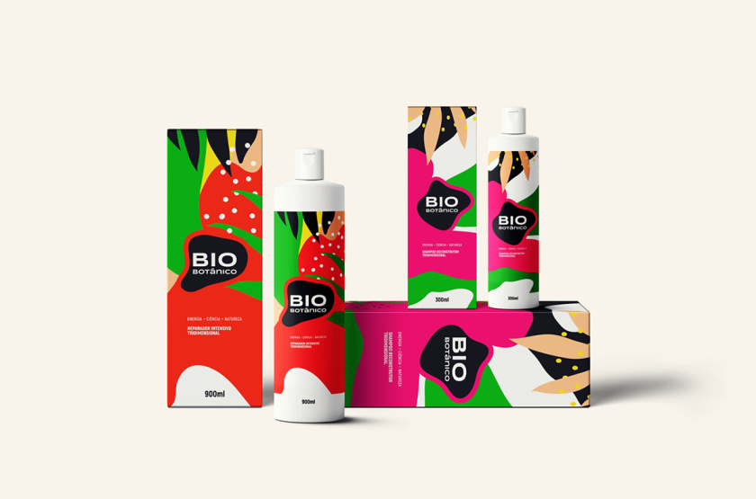 Bio Botanico 專業(yè)護(hù)發(fā)產(chǎn)品包裝設(shè)計(jì)，鮮艷熱帶風(fēng)格元素