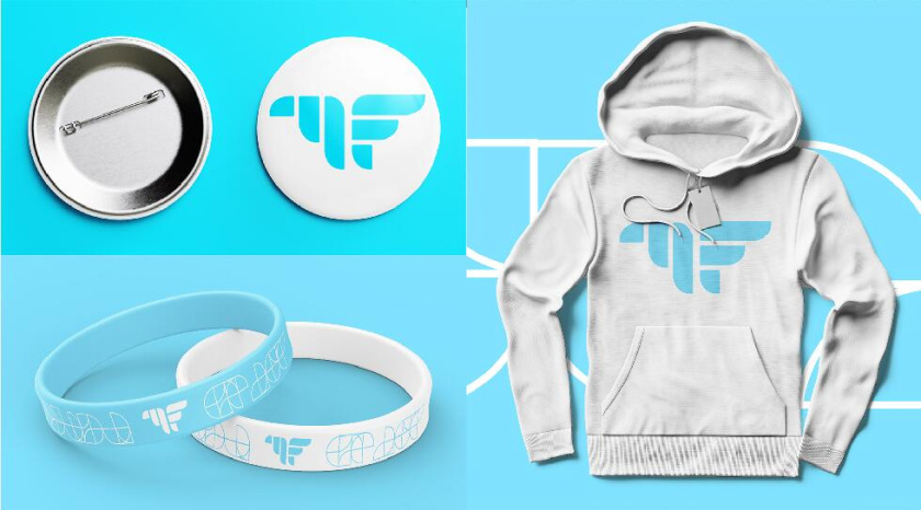 Freedom 旅游公司logo設計vi設計，輕快的淺藍色風格