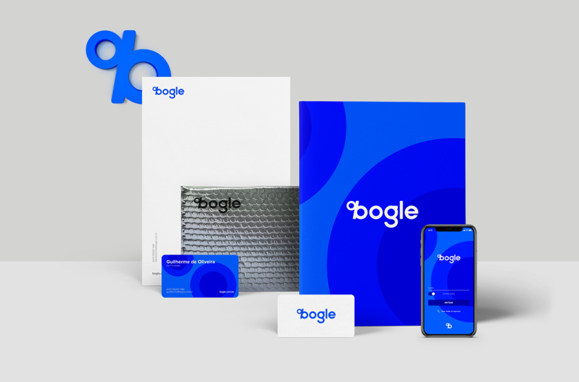 Bogle金融科技公司logo設(shè)計(jì)vi設(shè)計(jì)，首字母B改造成百分號(hào)%的形狀