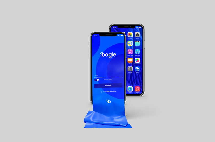 Bogle金融科技公司logo設(shè)計(jì)vi設(shè)計(jì)，首字母B改造成百分號(hào)%的形狀