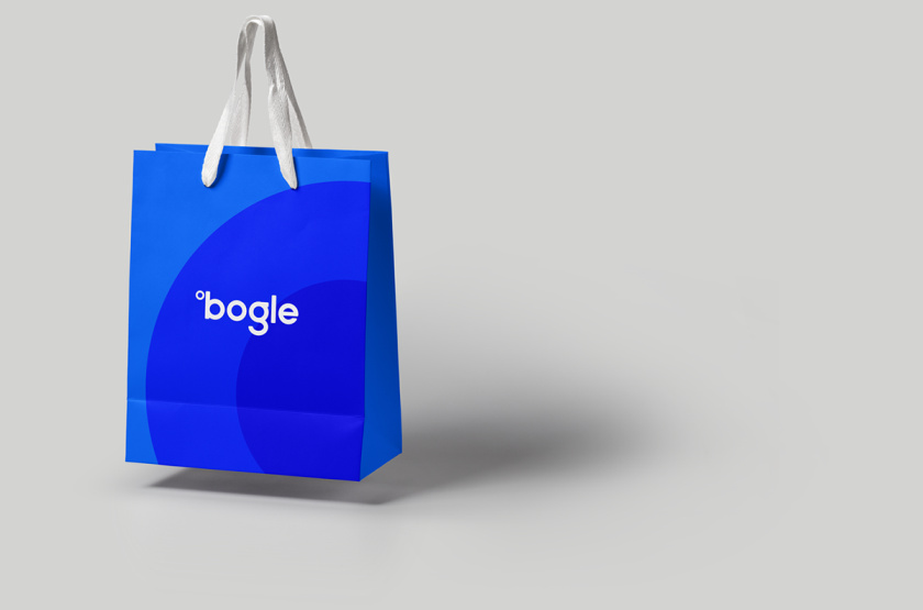 Bogle金融科技公司logo設(shè)計(jì)vi設(shè)計(jì)，首字母B改造成百分號(hào)%的形狀
