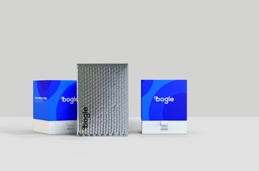 Bogle金融科技公司logo設(shè)計(jì)vi設(shè)計(jì)，首字母B改造成百分號(hào)%的形狀