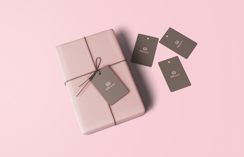 Eve House 家居用品品牌logo設(shè)計(jì)vi設(shè)計(jì)，追求設(shè)計(jì)感的女性粉色風(fēng)格