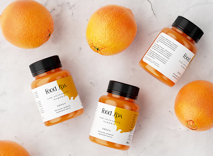 FoodSpa健康排毒果汁食品包裝設(shè)計，自然水彩配色方案