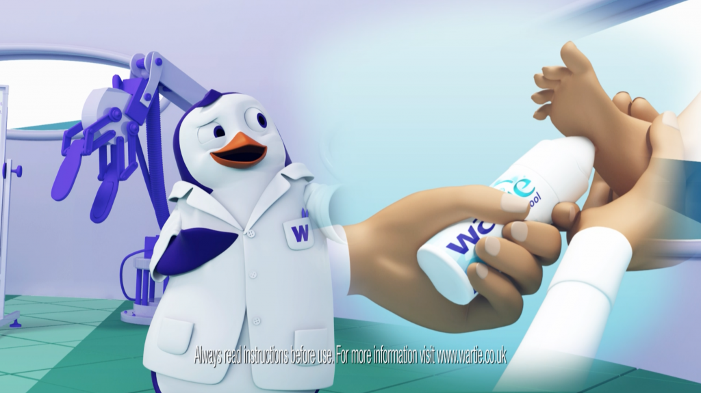 Wartie治療兒童疣和疣皮膚病藥品TVC廣告策劃與企鵝科學(xué)家吉祥物設(shè)計