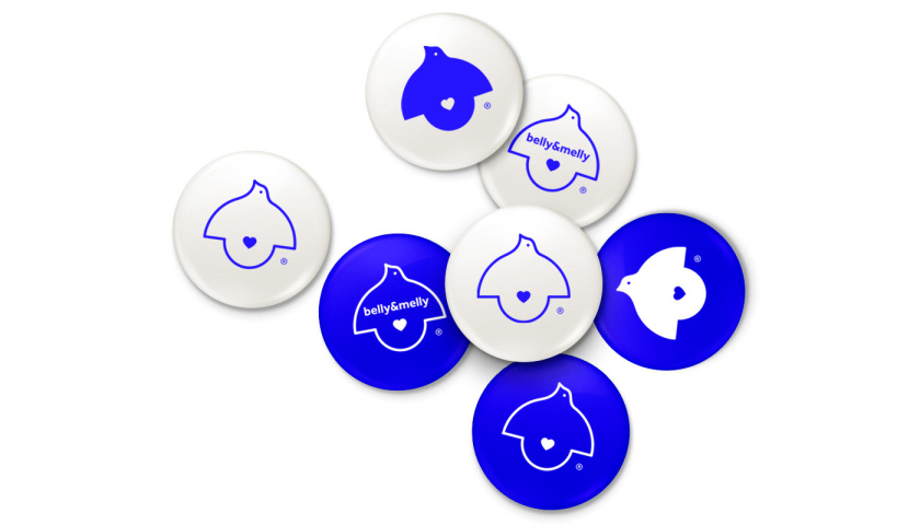 belly&melly 母嬰用品品牌logo設(shè)計(jì)vi設(shè)計(jì)，小鳥+燈泡+心形