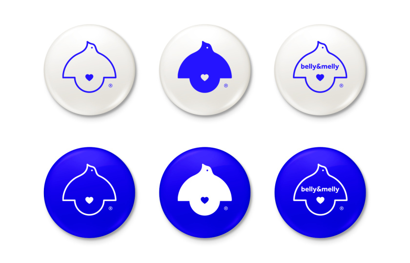 belly&melly 母嬰用品品牌logo設(shè)計(jì)vi設(shè)計(jì)，小鳥+燈泡+心形