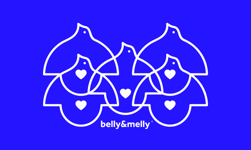 belly&melly 母嬰用品品牌logo設(shè)計(jì)vi設(shè)計(jì)，小鳥+燈泡+心形