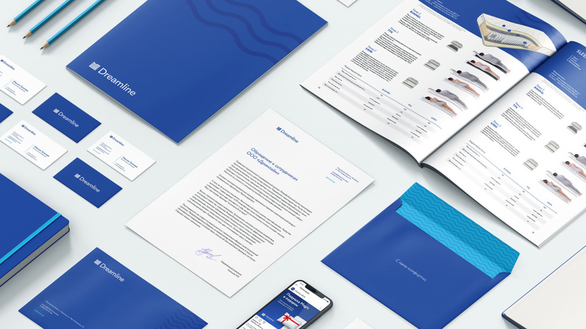 Dreamline 睡眠產(chǎn)品床墊寢具品牌logo設(shè)計(jì)vi設(shè)計(jì)，床墊多層結(jié)構(gòu)承受人體壓力的圖形