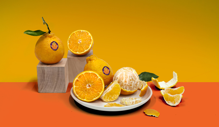 Sumo Citrus 橘子包裝箱設(shè)計(jì)靈感來自水果的獨(dú)特形狀和日式圖案