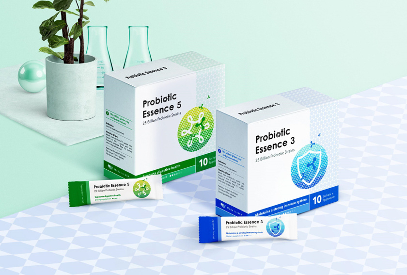 Probiotic 益生菌膳食補(bǔ)充劑保健品包裝設(shè)計“現(xiàn)代科技”風(fēng)