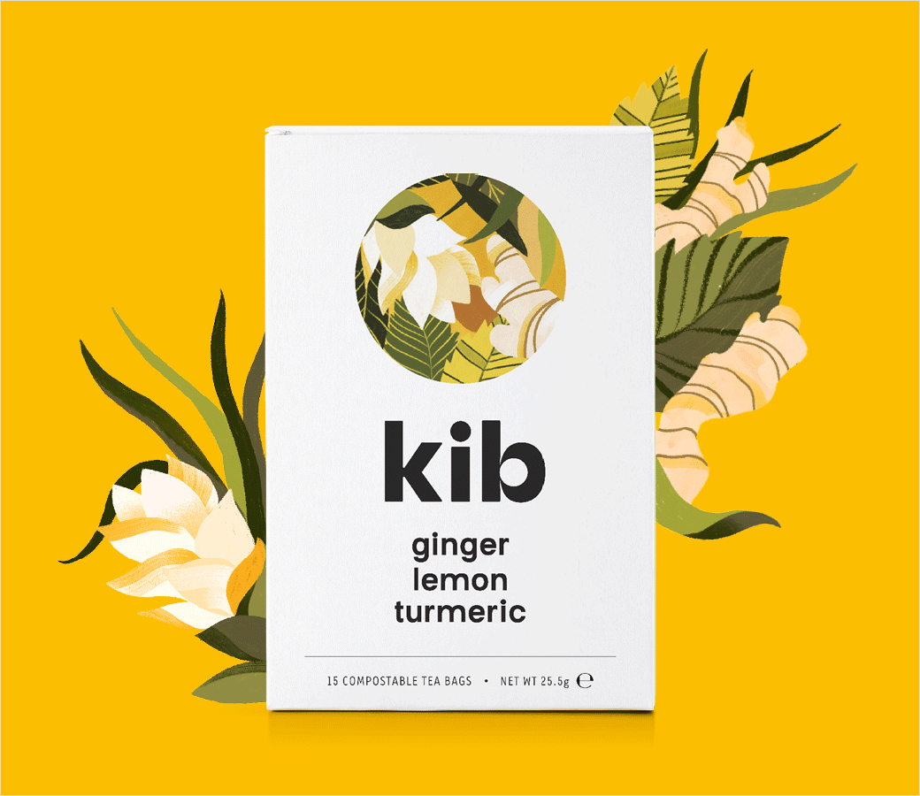 Kib天然保健花草茶茶葉包裝設計插畫設計,自然簡潔的圓形風格 Kib天然保健花草茶茶葉包裝設計插畫設計,自然簡潔的圓形風格