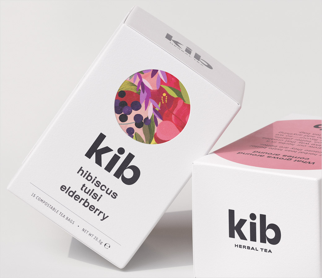 Kib天然保健花草茶茶葉包裝設計插畫設計,自然簡潔的圓形風格 Kib天然保健花草茶茶葉包裝設計插畫設計,自然簡潔的圓形風格