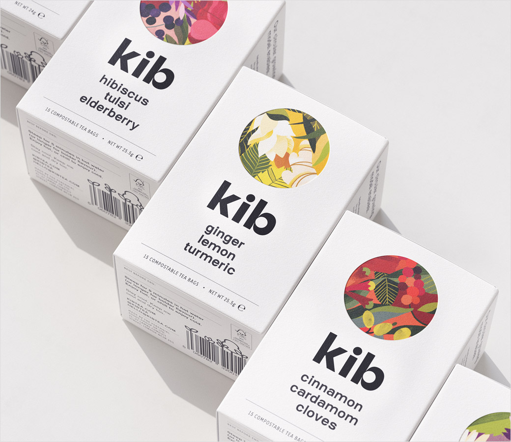 Kib天然保健花草茶茶葉包裝設計插畫設計,自然簡潔的圓形風格 Kib天然保健花草茶茶葉包裝設計插畫設計,自然簡潔的圓形風格