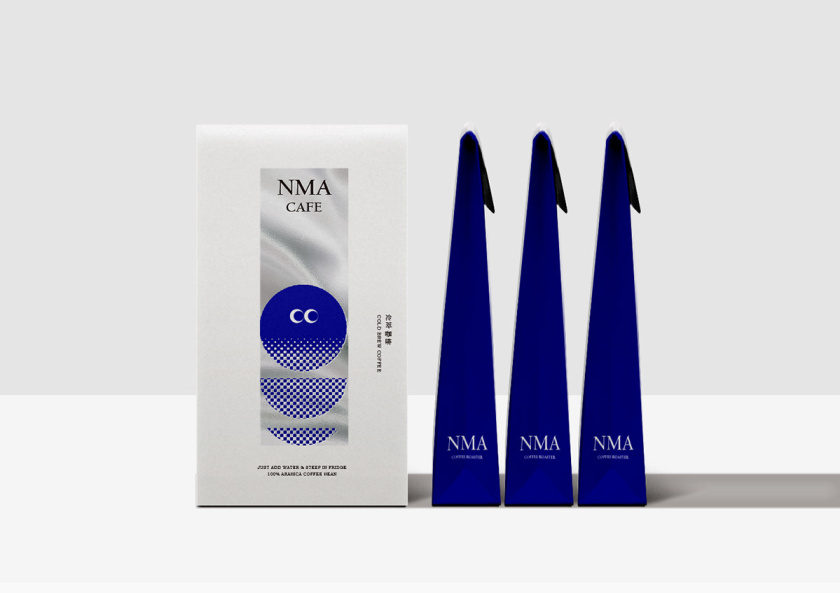 NMA CAFE 咖啡包裝設(shè)計(jì)“單色幾何元素”風(fēng)格
