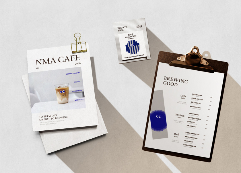 NMA CAFE 咖啡包裝設(shè)計(jì)“單色幾何元素”風(fēng)格