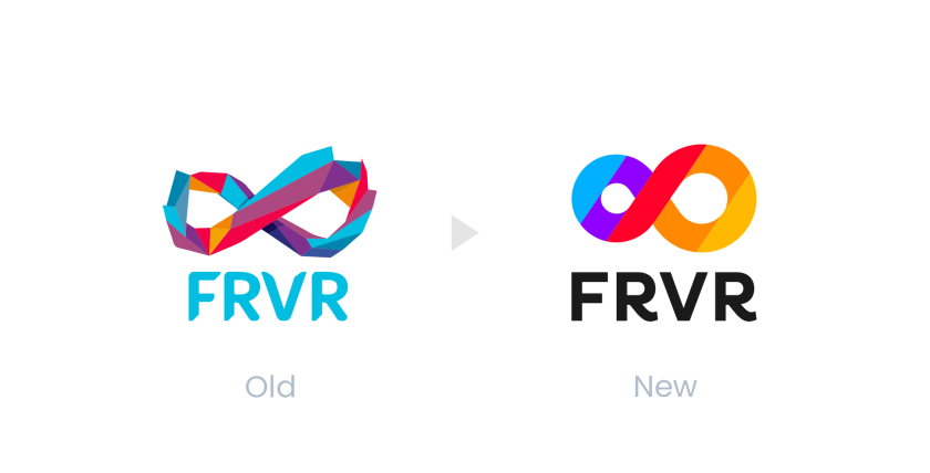 FRVR免費休閑游戲平臺網(wǎng)站品牌重塑,對角線顏色分割無窮大造型LOGO設計 FRVR免費休閑游戲平臺網(wǎng)站品牌重塑,對角線顏色分割無窮大造型LOGO設計