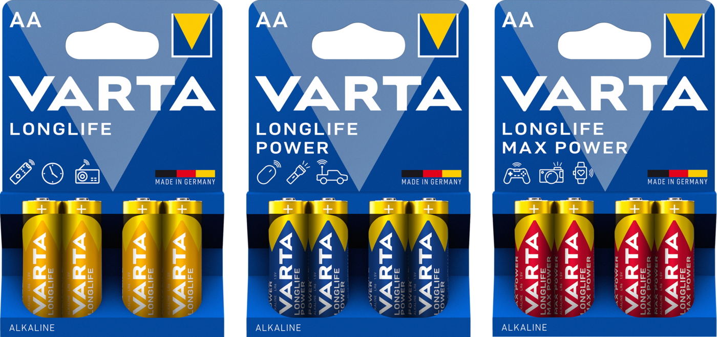 VARTA 瓦爾塔家用電池更新品牌形象——logo和包裝設計高度統(tǒng)一