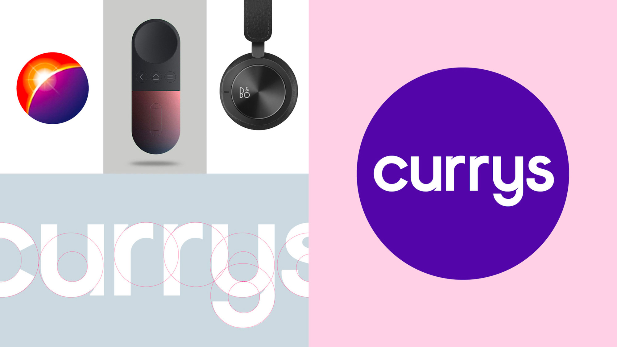 Currys 科技技術(shù)產(chǎn)品和服務(wù)全渠道零售商品牌logo設(shè)計(jì)vi設(shè)計(jì)“3D圓形圖形”-logo設(shè)計(jì)標(biāo)準(zhǔn)化制圖