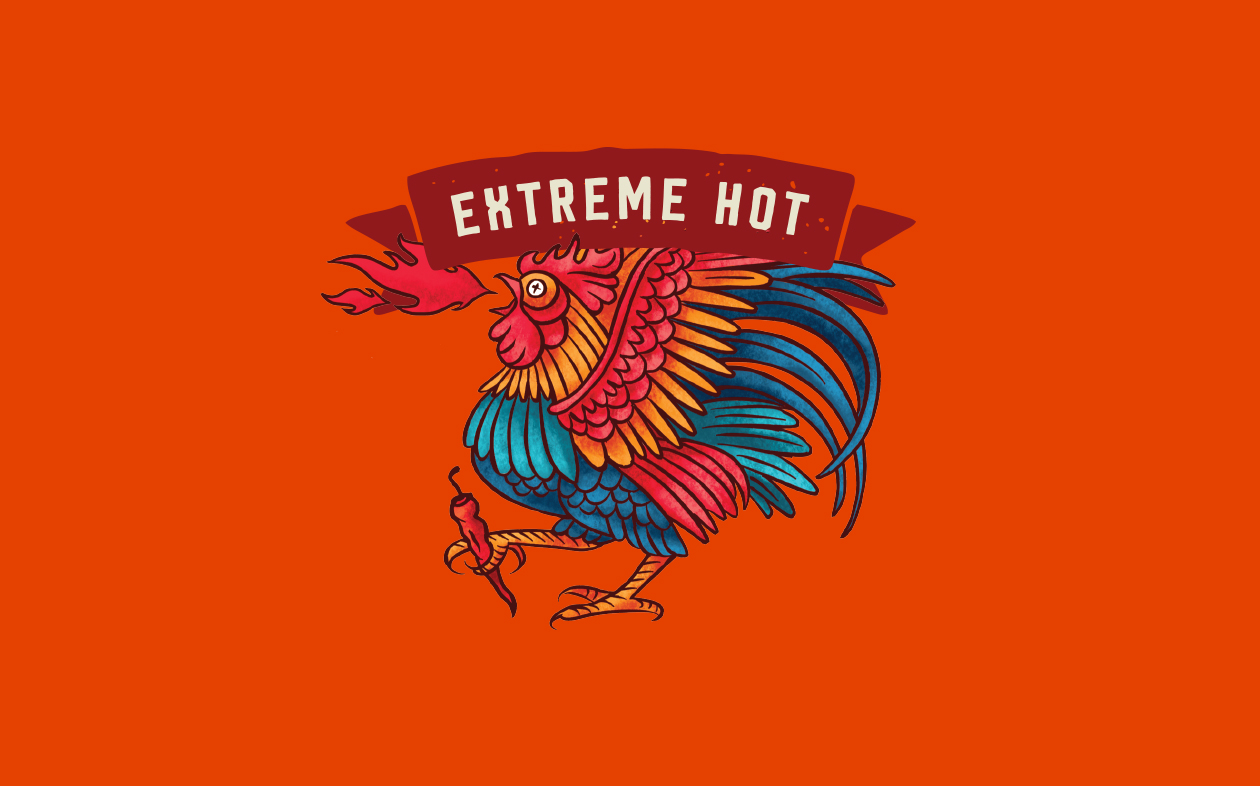 VENHEL辣醬包裝設(shè)計“手繪公雞插圖”