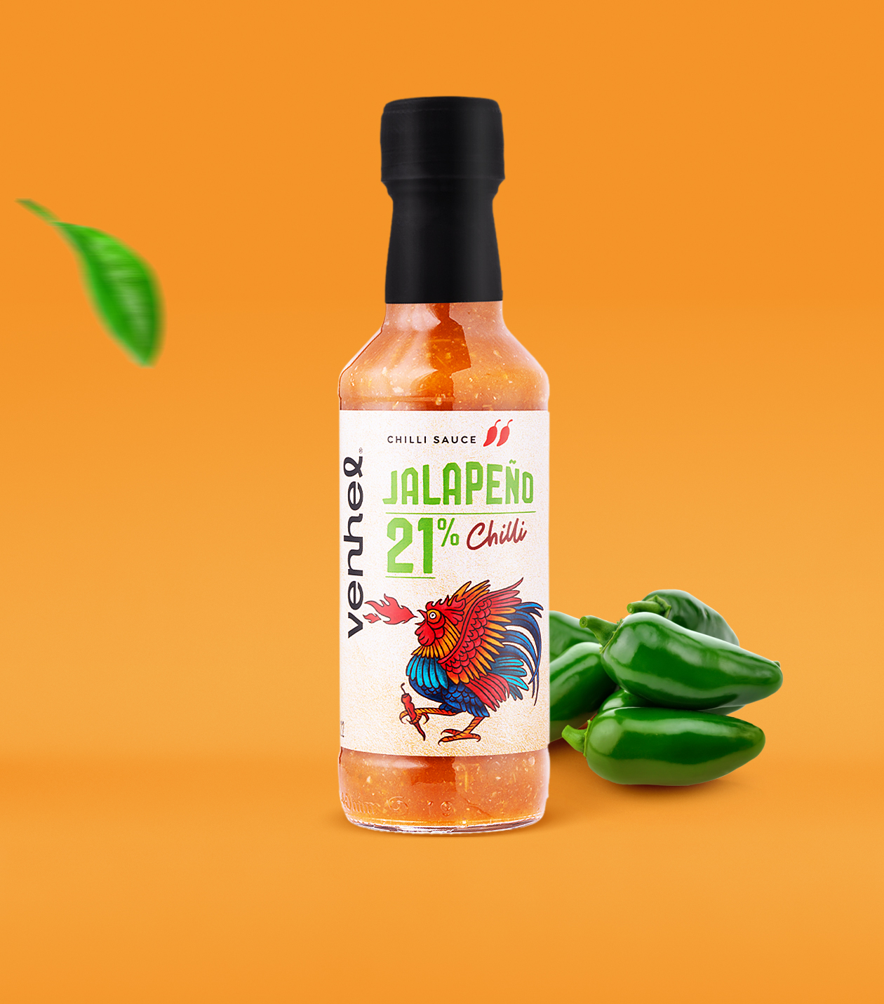 VENHEL辣醬包裝設(shè)計“手繪公雞插圖”